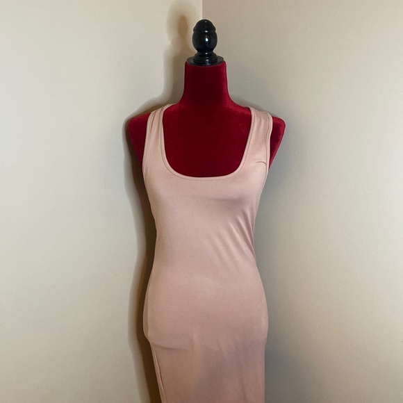 Wet Seal Bodycon Scoop Neck Silk Rib Long Tank Top Dress - Picture 3 of 5
